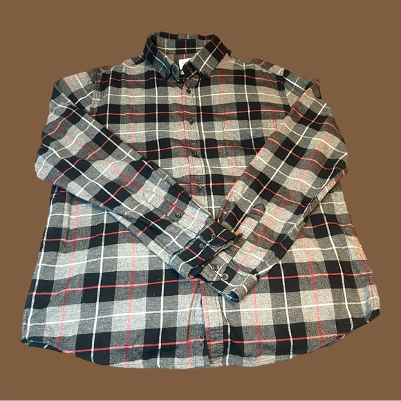 Goodfellows Black And Red Flannel Plaid Button Down Size XL Standard Warm Cozy - Picture 2 of 6